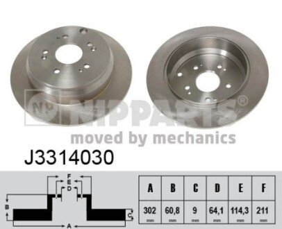 Гальмiвний диск NIPPARTS J3314030