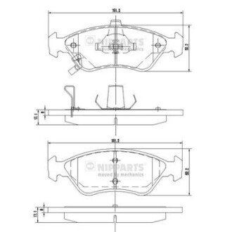 Гальмiвнi колодки дискові NIPPARTS J3600303