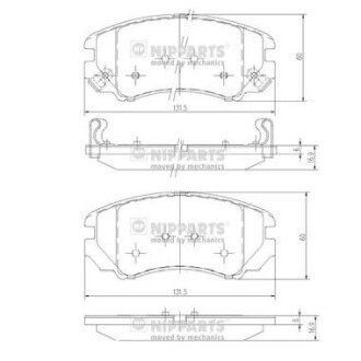 Гальмiвнi колодки дискові NIPPARTS J3600541
