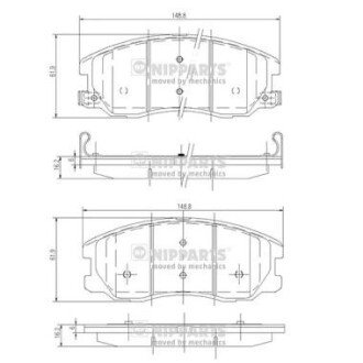 Гальмiвнi колодки дискові NIPPARTS J3600913