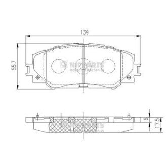 Гальмiвнi колодки дискові NIPPARTS J3602120