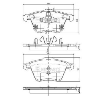 Фото гальмівні колодки NIPPARTS J3603067 Гальмівні колодки NIPPARTS J3603067