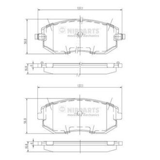 Гальмiвнi колодки дискові NIPPARTS J3607015