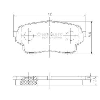 Гальмiвнi колодки дискові NIPPARTS J3608027