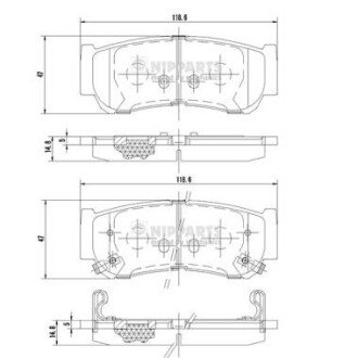 Гальмiвнi колодки дискові NIPPARTS J3610517