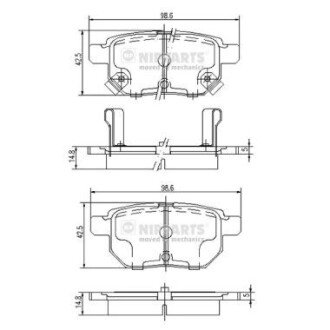 Гальмiвнi колодки дискові NIPPARTS J3612034