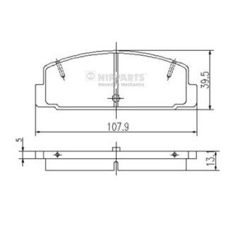 Фото гальмівні колодки NIPPARTS J3613002 Гальмівні колодки NIPPARTS J3613002
