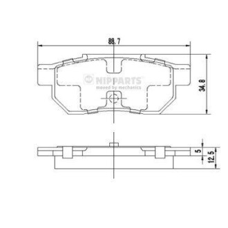 Фото гальмівні колодки NIPPARTS J3614002 Гальмівні колодки NIPPARTS J3614002