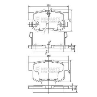 Гальмiвнi колодки дискові NIPPARTS J3614008