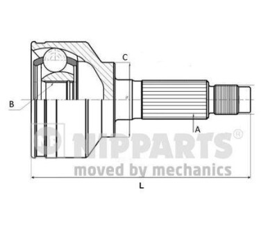 Комплект шарнірів, приводний вал NIPPARTS N2821053