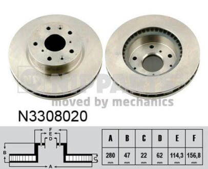 Гальмiвний диск NIPPARTS N3308020