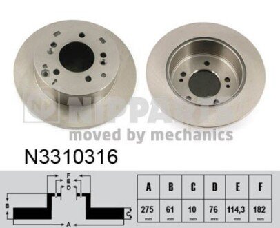 Гальмiвний диск NIPPARTS N3310316