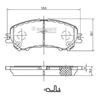 Гальмiвнi колодки дискові NIPPARTS N3601111