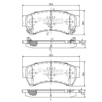 Гальмiвнi колодки дискові NIPPARTS N3603071