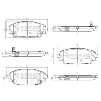 Комплект гальмівних колодок NIPPARTS N3603076