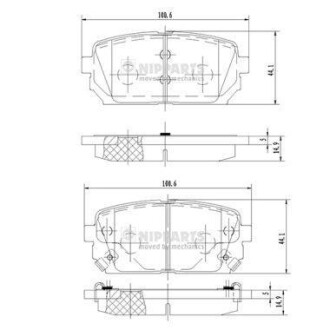 Гальмiвнi колодки дискові NIPPARTS N3610309