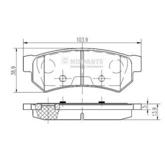 Гальмiвнi колодки дискові NIPPARTS N3610907 (фото 1)