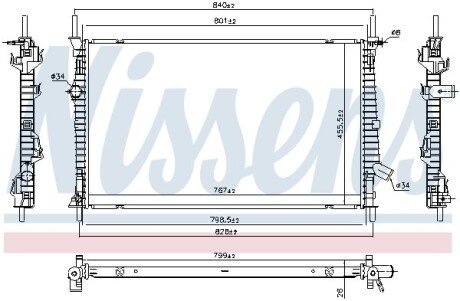 Радіатор охолодження FORD TRANSIT (TTG) (13-) 2.0 TDCi NISSENS 606537