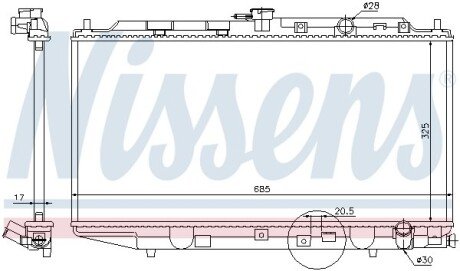 HONDA Радіатор сист. охолодження двиг Civic II, IV 1.5/1.6 (325x685x17) NISSENS 62276