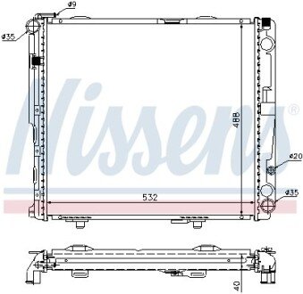 Радіатор охолодження MERCEDES E-CLASS W 124 (84-) NISSENS 62696A