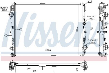 Радіатор охолоджування NISSENS 627023