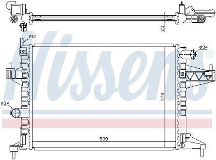 Радіатор охолодження OPEL CORSA C (00-)/ COMBO (00-) NISSENS 63008 (фото 1)