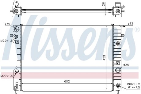 Радіатор охолодження OPEL OMEGA B (94-) 2.0-3.0 NISSENS 63072A