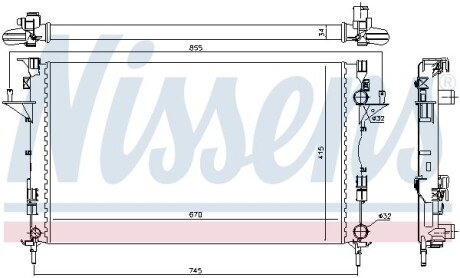 Радіатор охолодження RENAULT ESPACE IV, LAGUNA II (01-) NISSENS 63816