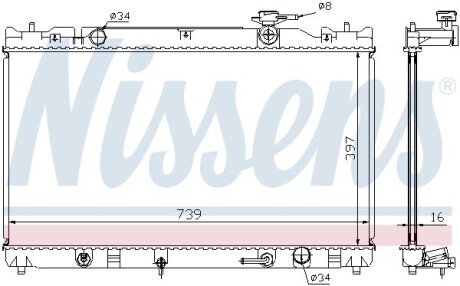 Радіатор охолодження TOYOTA CAMRY (01-) 2.0/2.4 NISSENS 646351 (фото 1)