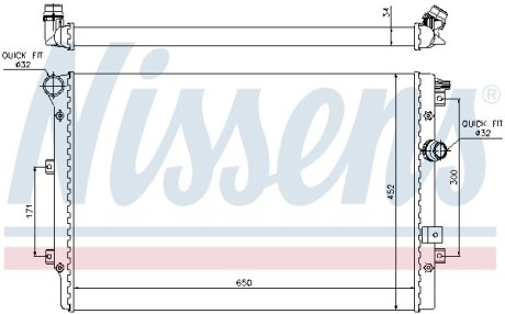 Радіатор охолодження SEAT; VW NISSENS 65015