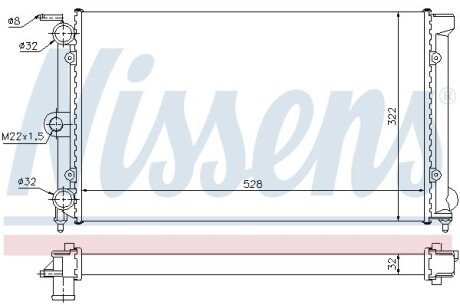 Радіатор охолодження VW PASSAT B2 (80-) 1.6-1.8 NISSENS 651111 (фото 1)