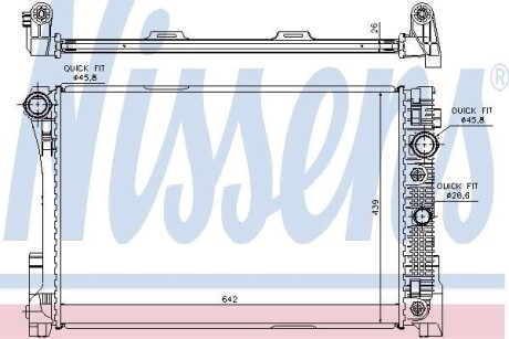 DB Радіатор охолодження двиг. C-Class W204, E-Class W212 1.8/3.5 07- NISSENS 67168