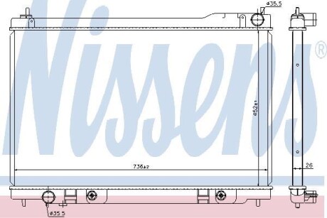 NISSAN Радіатор охолодження двиг. FX45 4.5 03- NISSENS 68118 (фото 1)