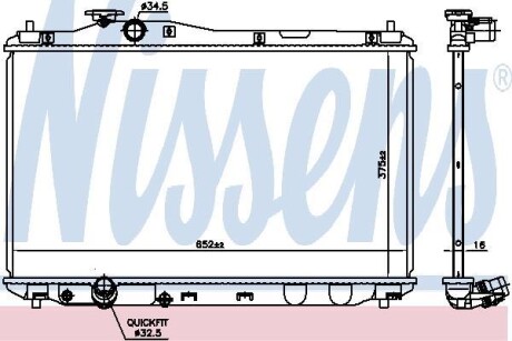 HONDA Радіатор системи охолодження двигуна Civic IX 1.6/1.8 12- NISSENS 681377 (фото 1)