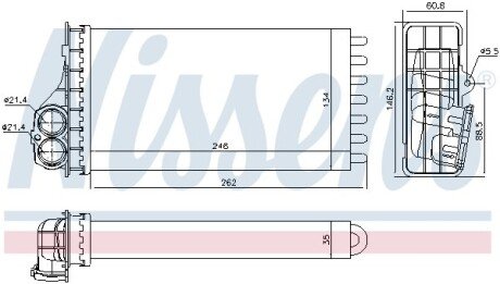 CITROEN Радіатор опалення XSARA PICASSO 1.6 99-, 1.8, 2.0 NISSENS 707091