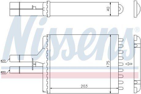 Радіатор опалювача салону NISSENS 72656