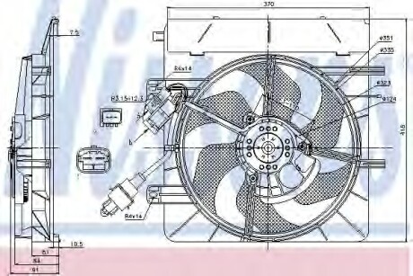 Вентилятор охолодження двигуна NISSENS 85307