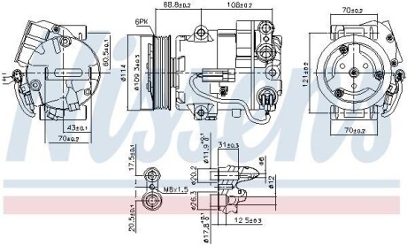 Компресор кондиціонера NISSENS 890058 (фото 1)