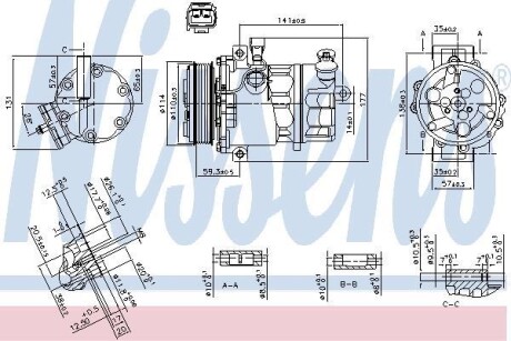 FIAT Компресор кондиціонера DOBLO 1.6 10-, 2.0 10-, ALFA ROMEO NISSENS 890074