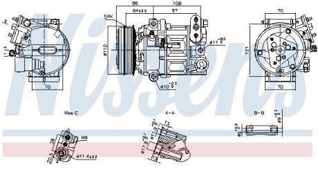 OPEL Компресор кондиціонера ASTRA K 15-, INSIGNIA B 17- NISSENS 890591