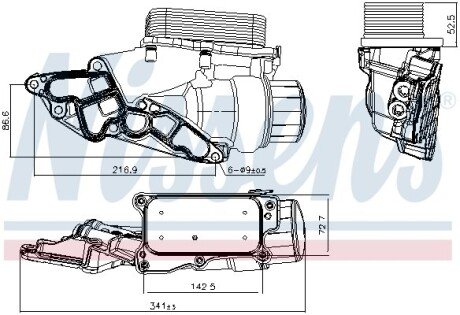 Радіатор масляний з корпусом масляного фільтра NISSENS 90933