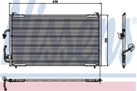 PEUGEOT Радіатор кондиціонера (конденсатор) 406 96- NISSENS 94224 (фото 1)