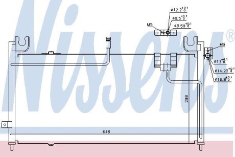 MAZDA Радіатор кондиціонера (конденсатор) без осушувача 323 94- NISSENS 94354 (фото 1)