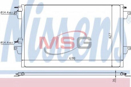 RENAULT Радіатор кондиціонера (конденсатор) без осушувача Espace IV 2.0/3.5 02- NISSENS 94627