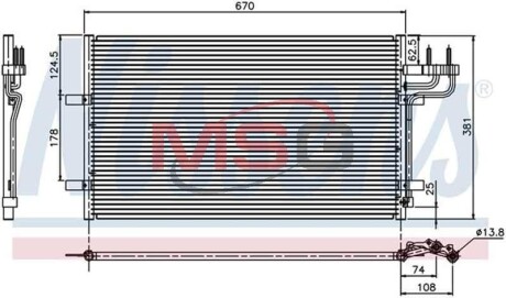 Конденсатор кондиціонера FORD FOCUS C-MAX (03-) NISSENS 94663