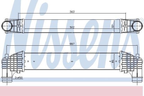 VW Інтеркулер Sharan, Ford Galaxy, Seat 1.8T/1.9TDI 95- NISSENS 96750 (фото 1)