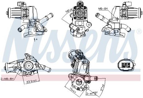 CITROEN Клапан системи рециркуляції ВГ (клапан EGR) Jumper 2.2HDI 11-, Ford Ranger, Transit 2.2TDCi 11-, Land Rover Defender, Peugeot Boxer NISSENS 98238