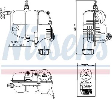 Бачок розширювальний з кришкою BMW 1/ 2/ X1 SERIES NISSENS 996185