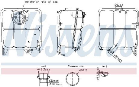 FORD Розширювальний бачок C-Max II, Focus III,Kuga II,Transit Connect 10- NISSENS 996346