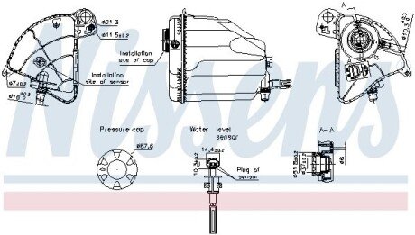 Бачок розширювальний з кришкою BMW 5 series 2009- NISSENS 996358 (фото 1)